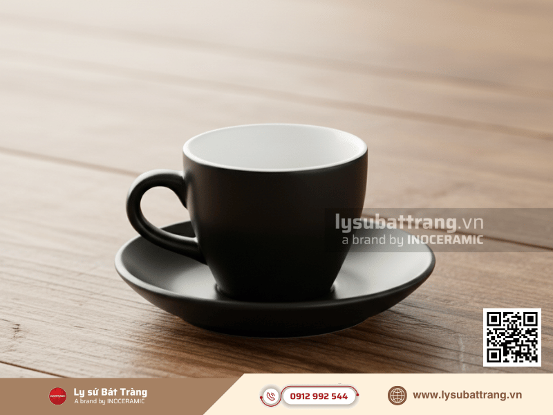 Bộ ly tách Espresso 70ml men màu sứ cao cấp, thiết kế nhỏ gọn cho cà phê đậm vị