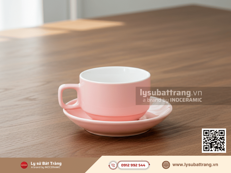 Bộ ly tách cà phê quai vuông S1 250ml men màu, kiểu dáng vuông cá tính hiện đại