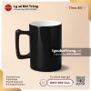 Cốc bia quai vuông - Men màu đen