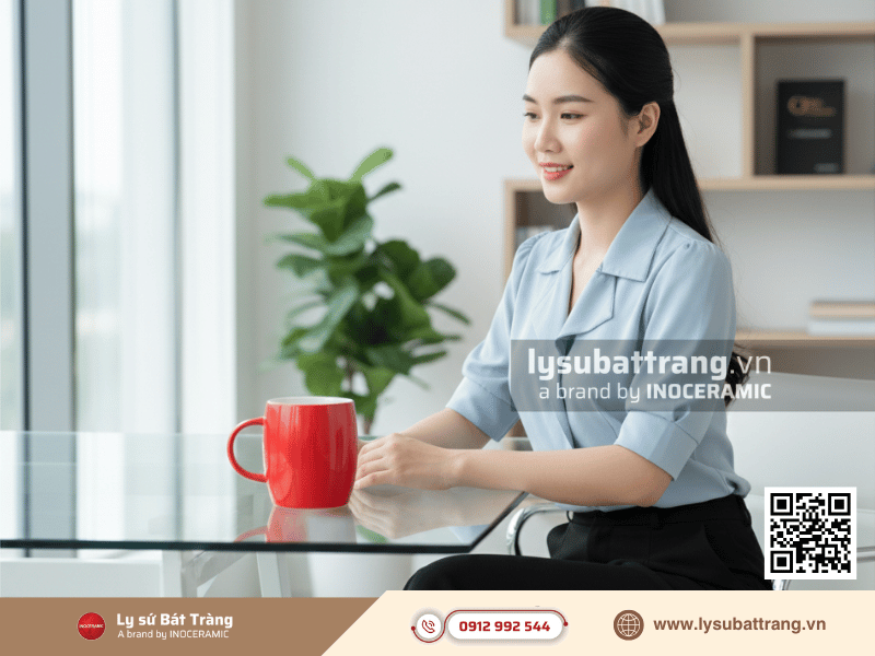 Cốc sứ trứng dung tích lớn 500ml phủ men màu dùng uống trà cà phê