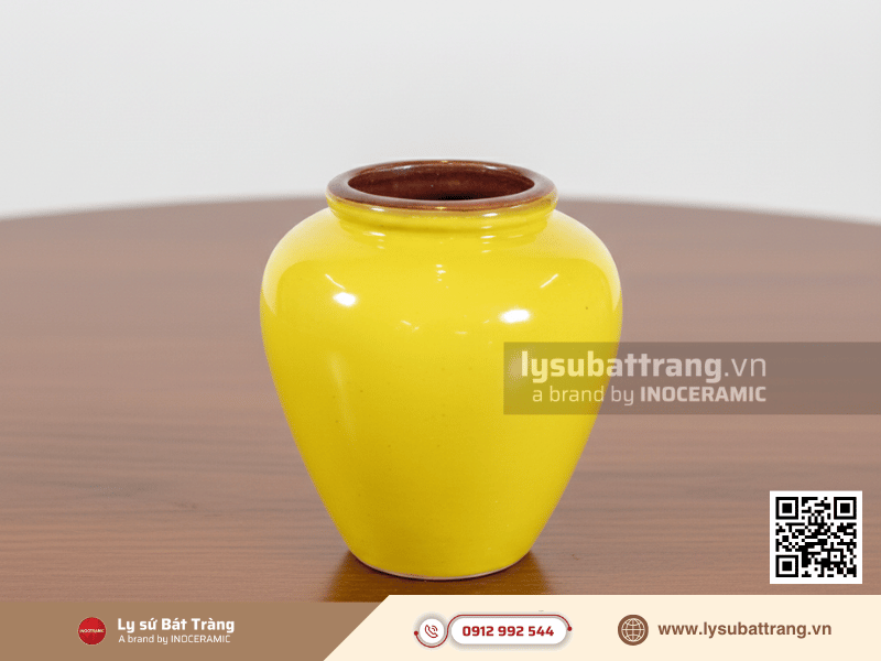 Lu bia sứ dáng bầu 400ml men màu, thiết kế bo tròn giữ lạnh bia tốt