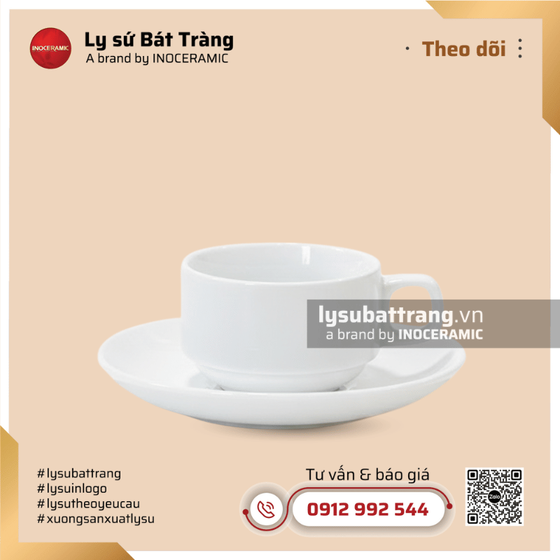 Ly cà phê Long Phương 120ml - Màu trắng