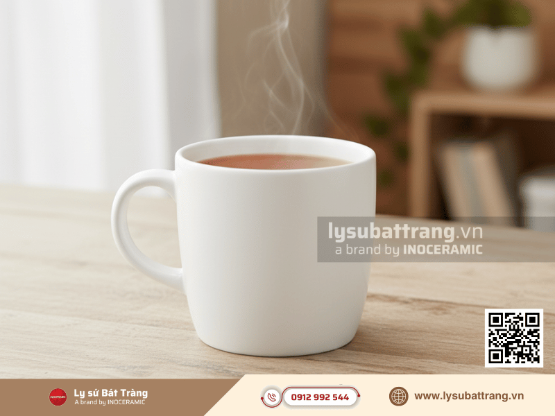 Tay cầm ly sứ dạng C phổ biến trên ly sứ Bát Tràng