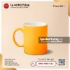 Ly sứ trụ quai C men matt 350ml – Men màu cam