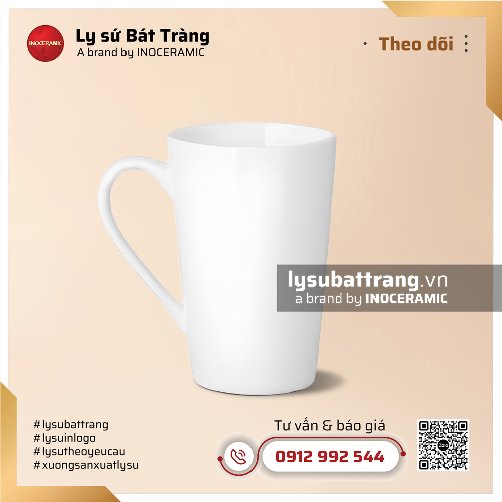 Ly vát trung 360ml – Màu trắng