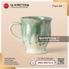 Cốc sứ eo to có quai Lục Vân 300ml – Men hỏa biến