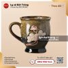Cốc sứ eo to có quai Sen Gấm 300ml – Men hỏa biến