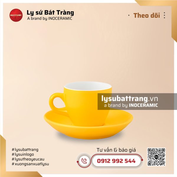 Bộ ly tách cà phê Espresso 70ml – Men màu – Hình 2