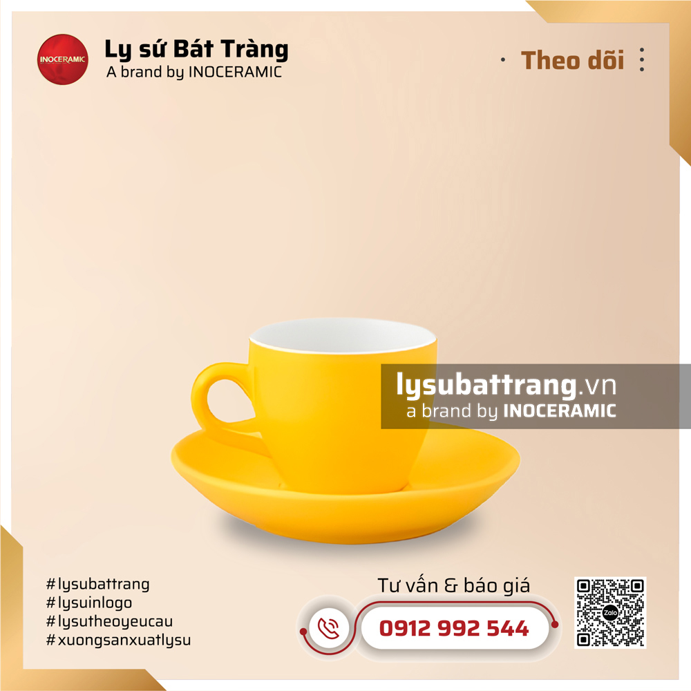 Bộ ly tách cà phê Espresso 70ml – Men màu – Hình 2