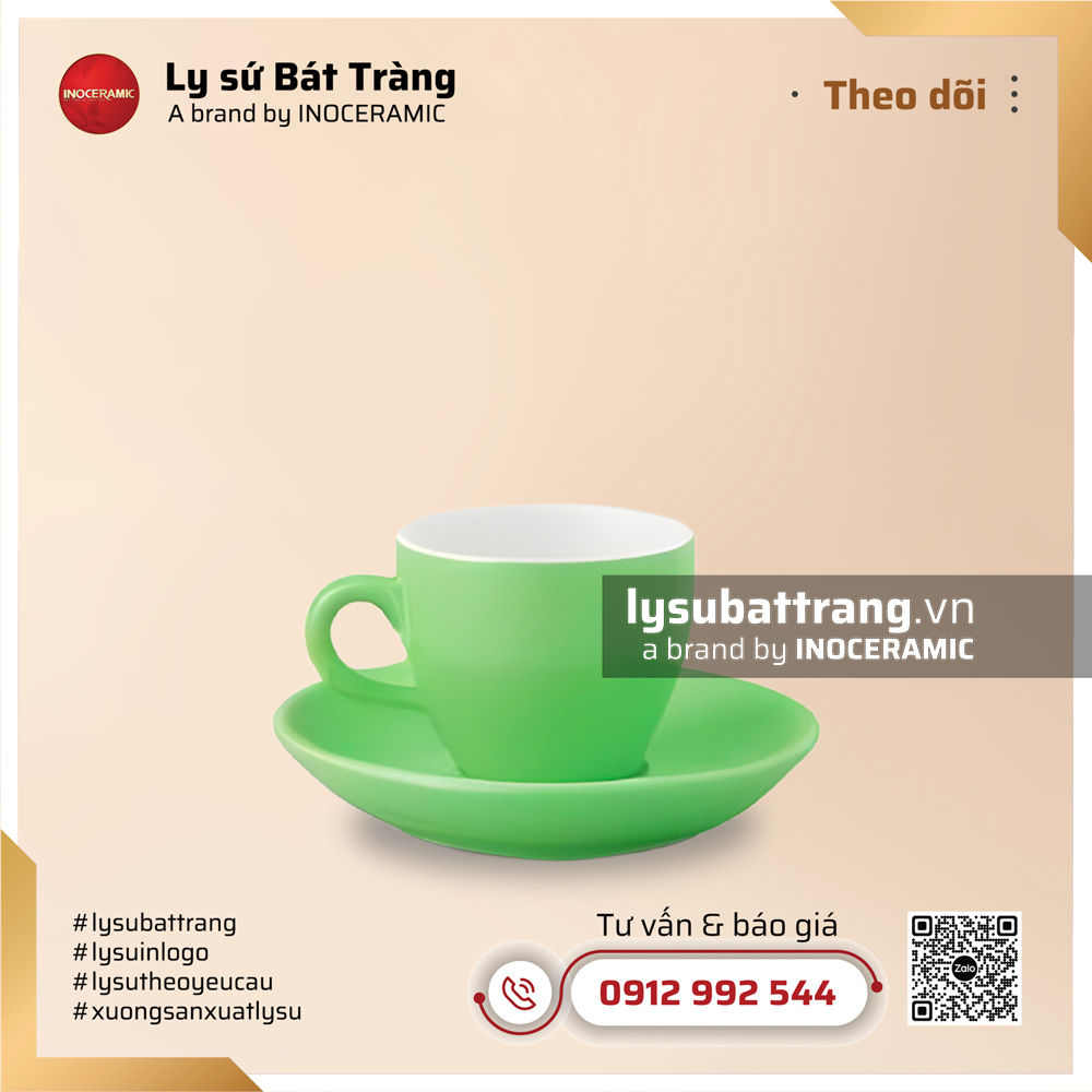 Bộ ly tách cà phê Espresso 70ml – Men màu – Hình 7