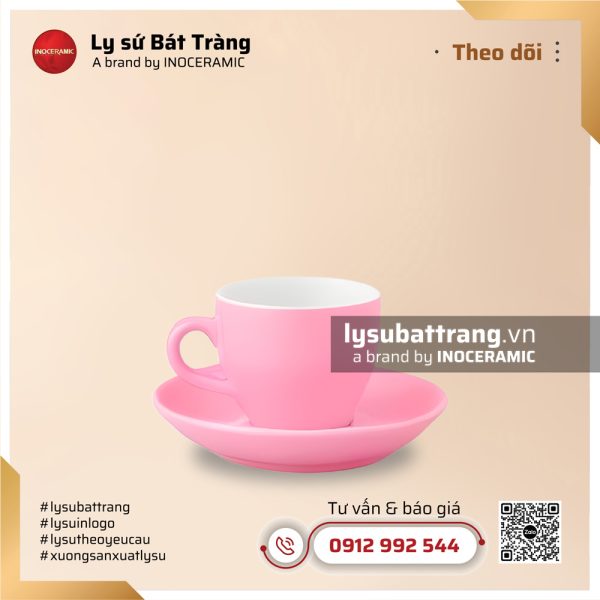 Bộ ly tách cà phê Espresso 70ml – Men màu – Hình 6
