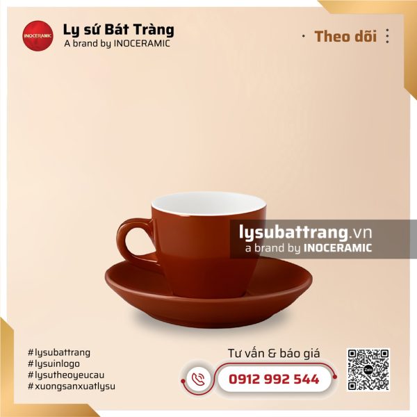 Bộ ly tách cà phê Espresso 70ml – Men màu – Hình 4
