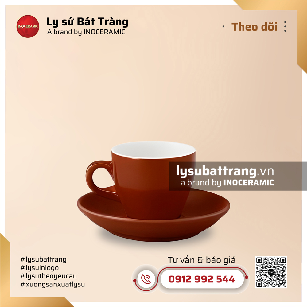 Bộ ly tách cà phê Espresso 70ml – Men màu – Hình 4