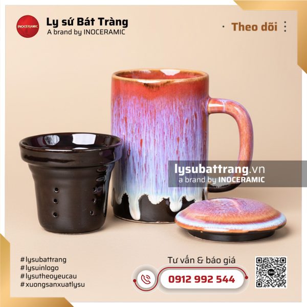 Ca lọc trà Lam Hồng - Men hỏa biến
