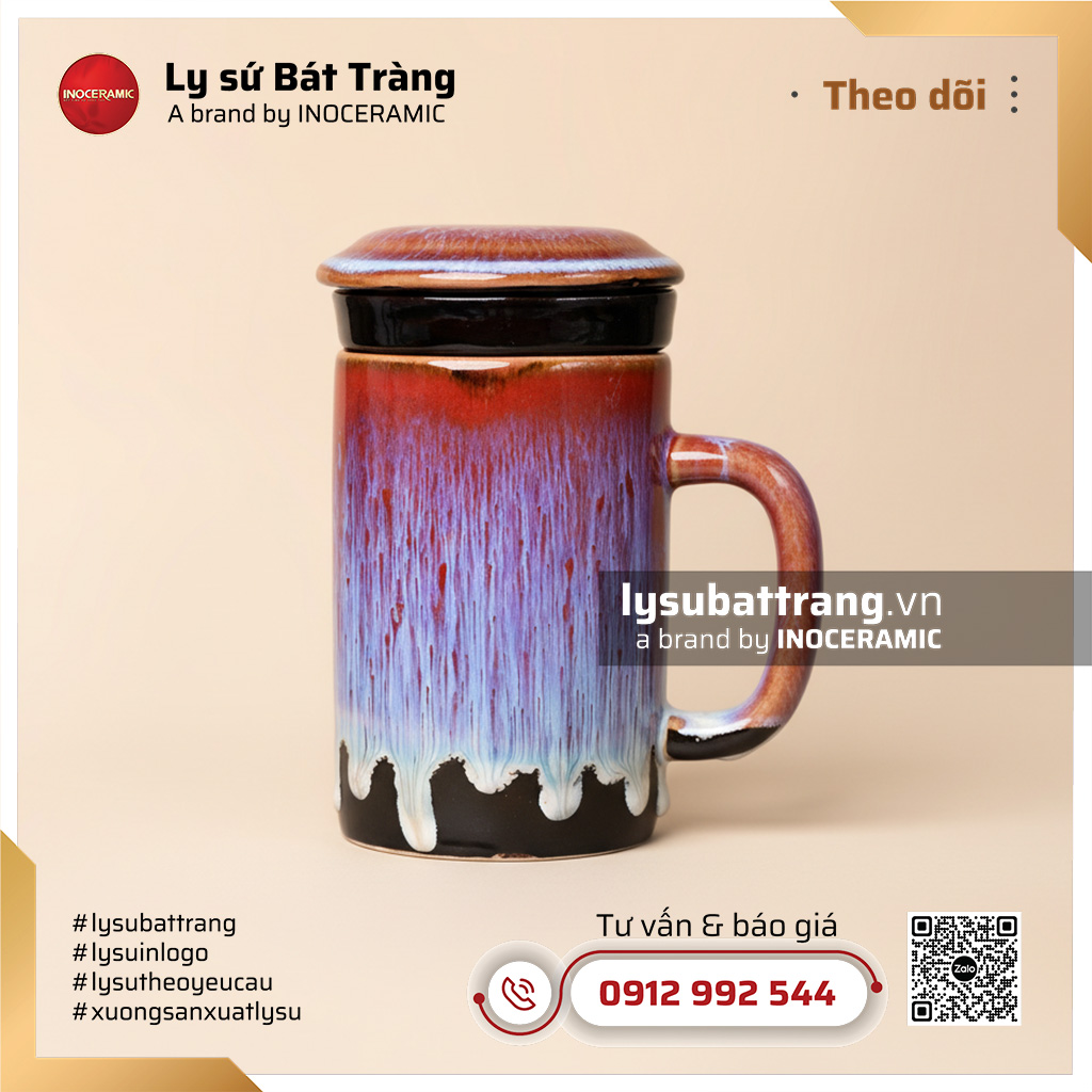 Ca lọc trà Lam Hồng - Men hỏa biến