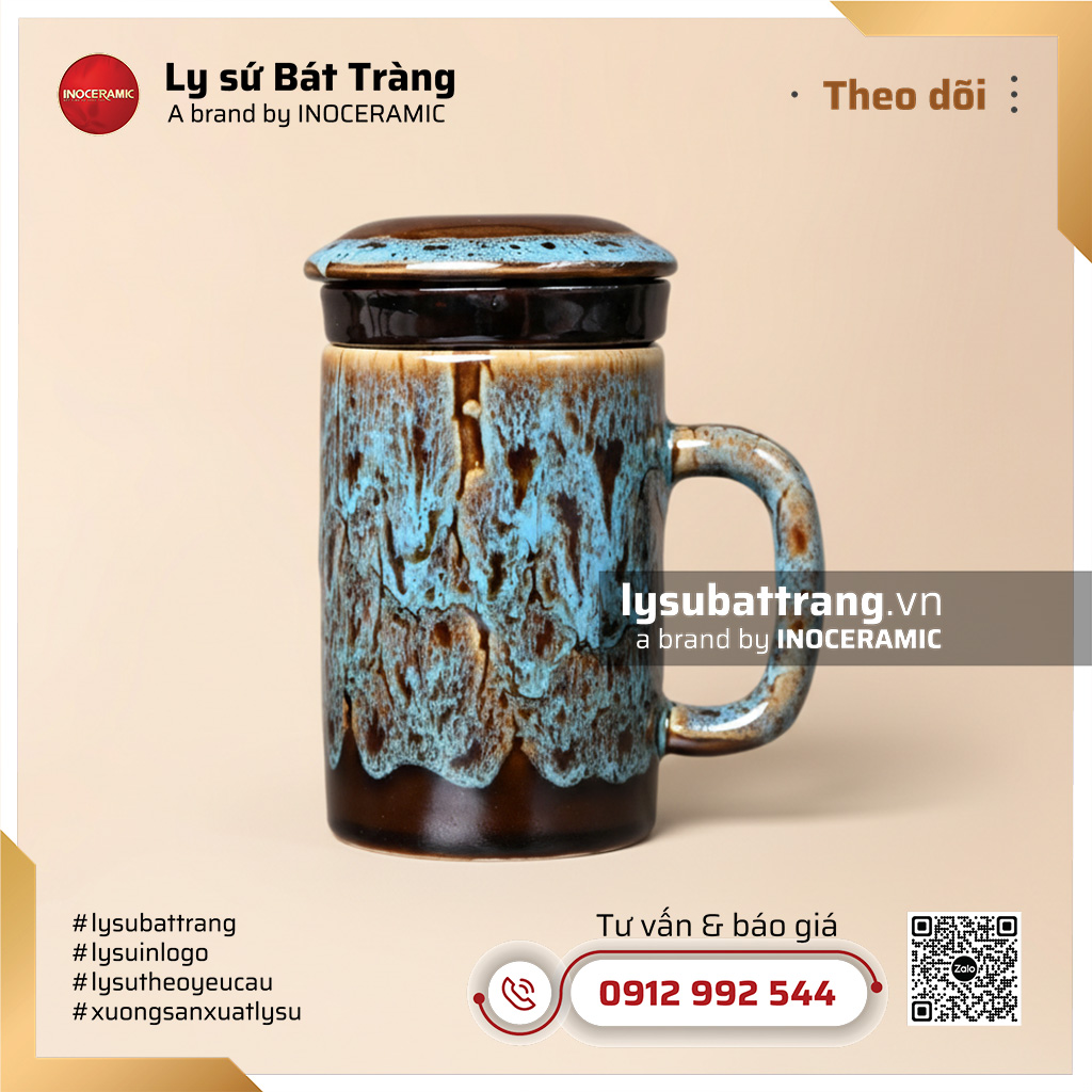 Ca lọc trà Uyên Lam men hỏa biến