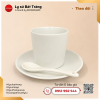 Cốc cà phê vát không quai có đĩa thìa đồng bộ