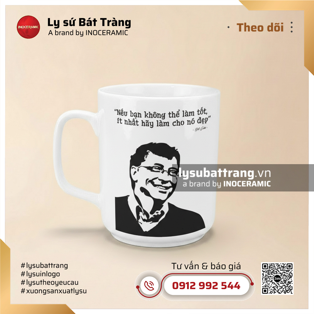 Ly sứ in hình doanh nhân thế giới với câu các nói nổi tiếng – Hình 3