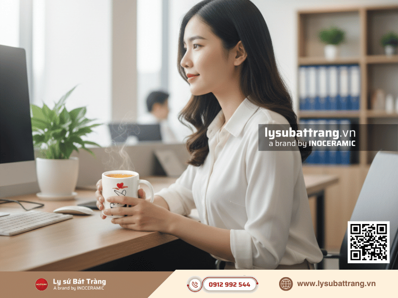Ly sứ quai C bắn tim vẽ tay an toàn dành cho các chị em