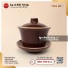 Chén sứ trà cung đình men nâu lòng trắng