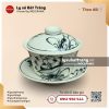 Chén bát sâm men ngà vẽ sen đen