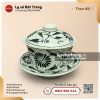 Cốc khải men tro vẽ hoa dây