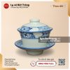 Chén khải vẽ diềm trang trí có nắp