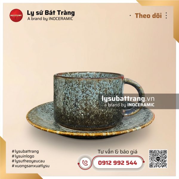 Cốc cafe rêu – Men hỏa biến – Hình 2