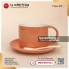 Cốc coffee quai C - Men cam đào