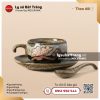 Cốc sứ coffee Sen Gấm - Men hỏa biến