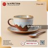 Cốc capuccino đế cao Diệm Sơn – Men hỏa biến