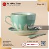 Cốc capuchinno đế cao Lục Vân – Men hỏa biến