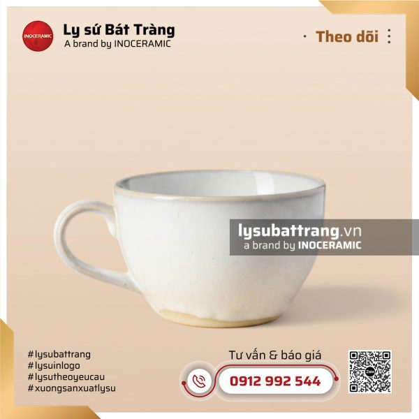 Cốc sứ capxinoo đế bệt Sương Mộc – Men hỏa biến – Hình 3