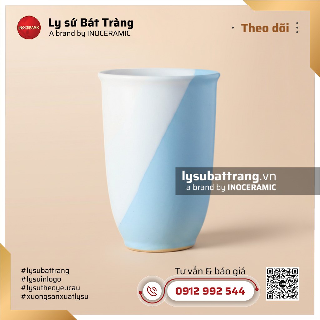 Cốc sứ miệng loe không quai Thanh Vân - Men hỏa biến