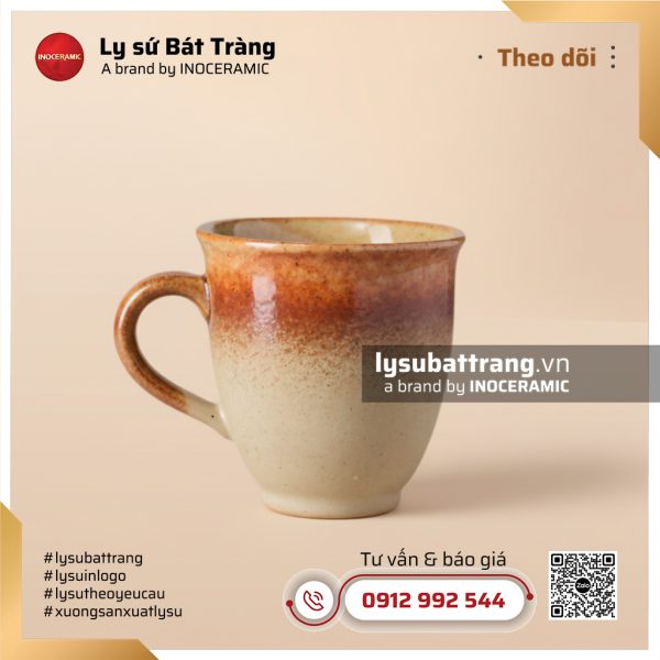 Cốc miệng loe quai tim Hỏa Sa – Men hỏa biến – Hình 2