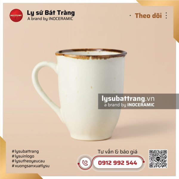 Cốc sứ miệng loe quai tim Sương Mộc – Men hỏa biến – Hình 2