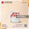 Ly sứ hiện đại cao quai C 500ml - Hoa văn