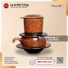 Bộ phin cà phê sứ Hồng Thạch - Men hỏa biến