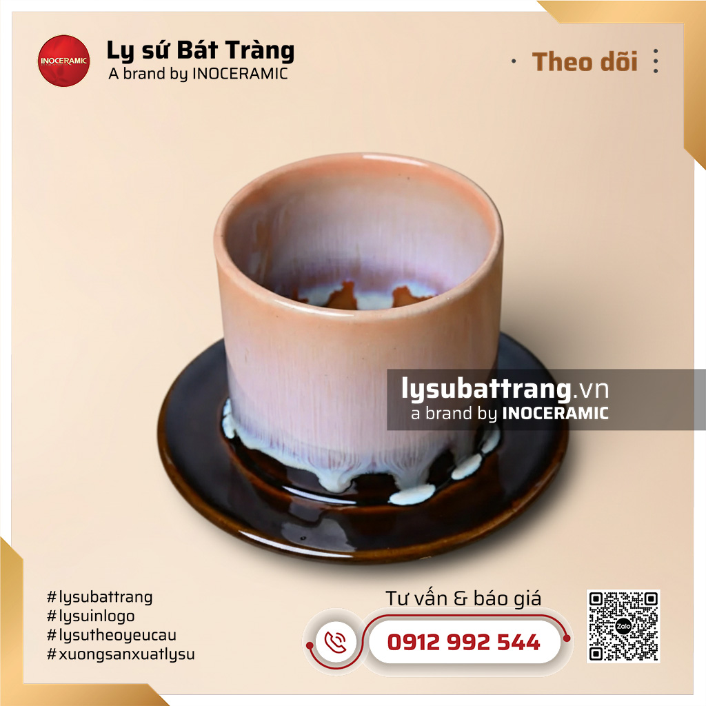 Bộ phin cà phê Phấn Ngọc men hỏa biến chảy – Hình 6