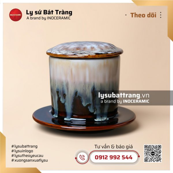 Bộ phin pha cà phê Sương Lam men hỏa biến chảy – Hình 5