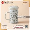 Cốc trà có lọc vẽ cá - Hoa văn