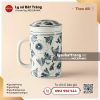 Cốc lọc trà vẽ hoa dây màu