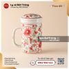Ca lọc trà hoa dây màu vẽ tay