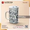 Cốc lọc trà sứ vẽ hoa dây