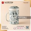 Cốc lọc trà hoa sen đen dây màu vẽ tay