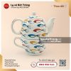 Ấm trà độc ẩm cá guppy vẽ tay