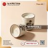 Cốc trụ đựng nến men ngà Sen Đen
