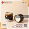 Cốc gờ đựng nến size nhỏ men nâu chảy
