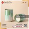 Cốc nến thơm trụ cao men chảy Lục Vân size lớn