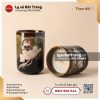 Cốc trụ đế cao đựng nến thơm size lớn Sen Gấm
